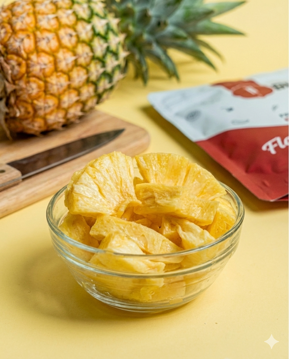 أناناس مجفف بالتبريد (معه سكر)